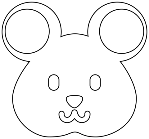 Hamster Emoji Coloring Page